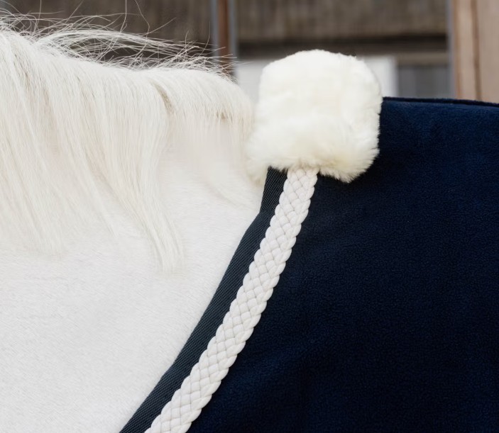 Kentucky Abschwitzdecke FLEECE m.gefl. Kordel navy 1,30 m