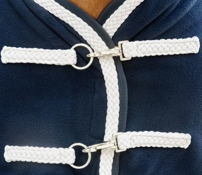 Kentucky Abschwitzdecke FLEECE m.gefl. Kordel navy 1,30 m