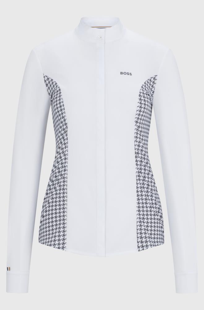 Boss Equestrian Turnierbluse Emma LS houndstooth grey Boss Equestrian Turnierbluse Emma LS houndstooth grey