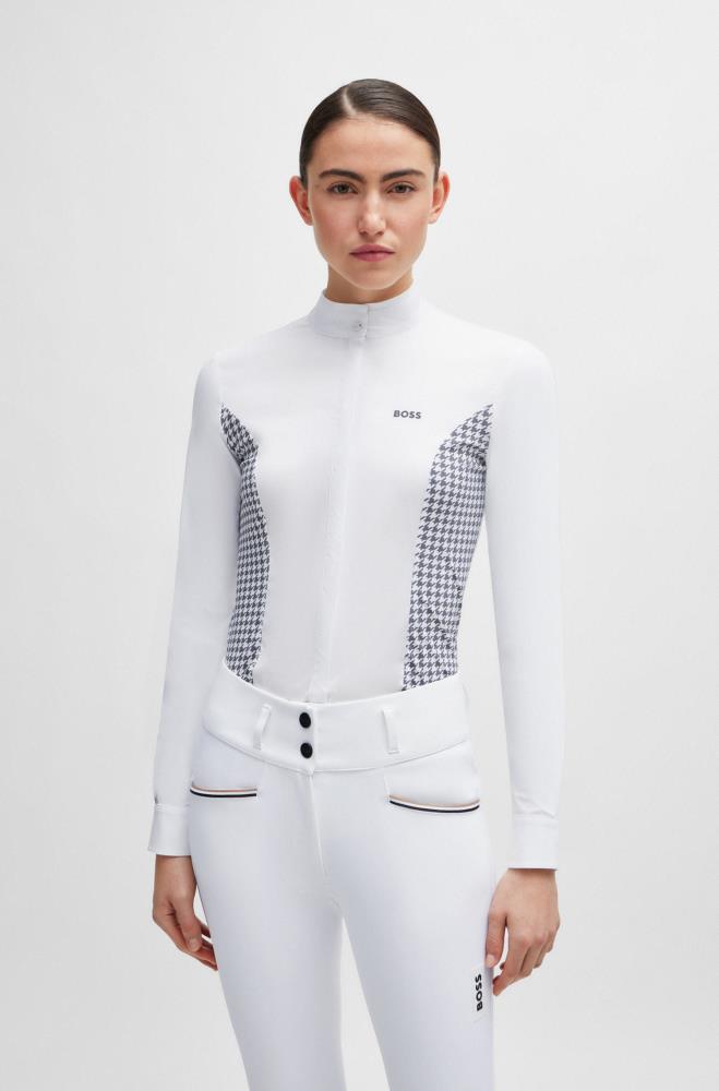 Boss Equestrian Turnierbluse Emma LS houndstooth grey Boss Equestrian Turnierbluse Emma LS houndstooth grey