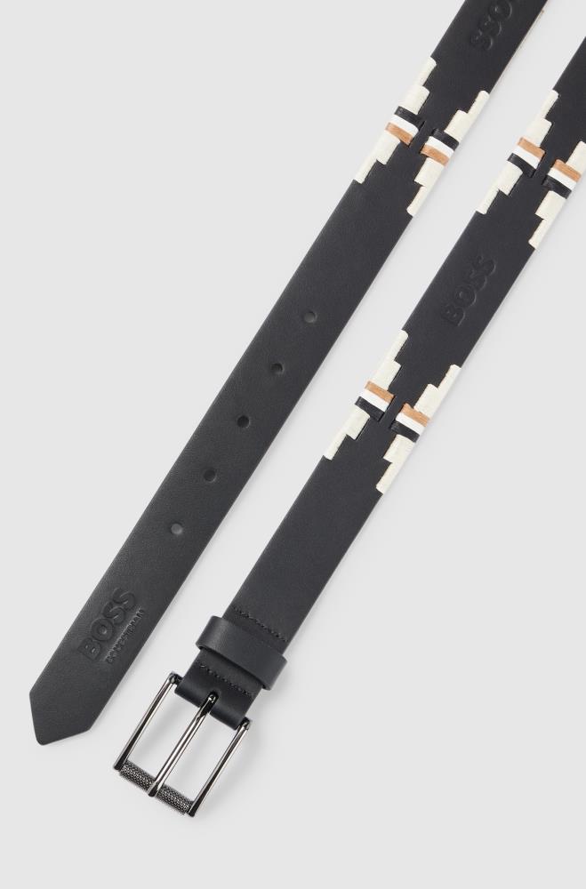 BOSS Equestrian Gürtel SIGNATURE black 90 cm