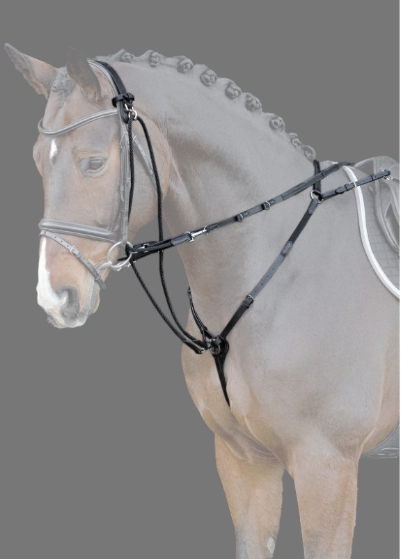 Schockemöhle Sports Hilfszügel CLEVELAND PRO black/silver WB Schockemöhle Sports Hilfszügel CLEVELAND PRO black/silver WB