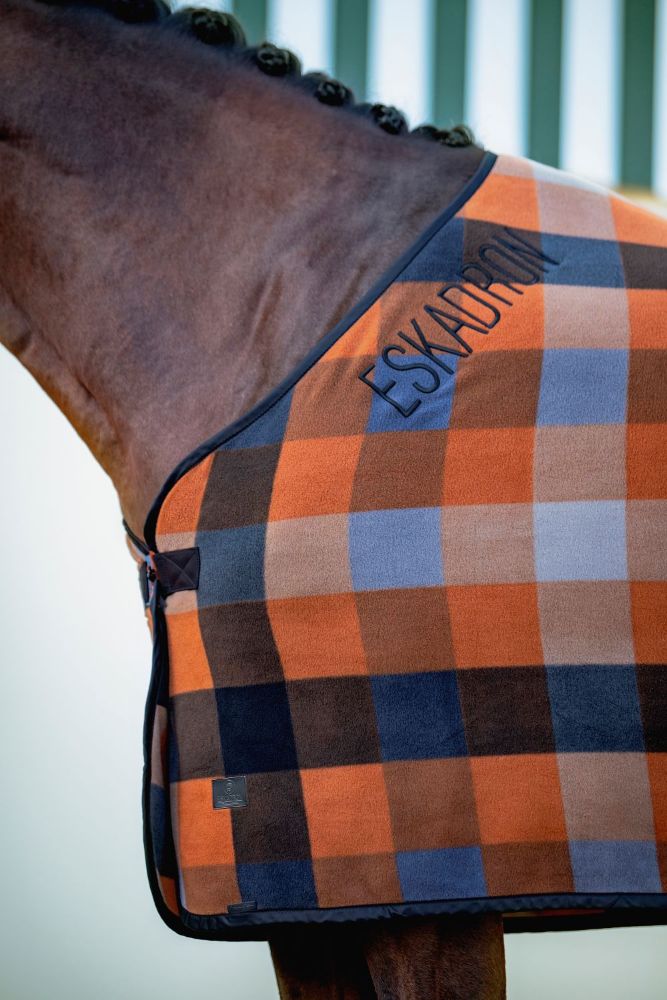 Eskadron Abschwitzdecke FLEECE CHECK P26 black-pale-amber 1,
