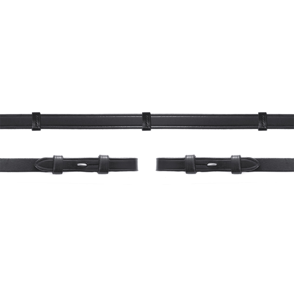 Schockemöhle Sports Lederzügel Stops Zaumhaken black/silver