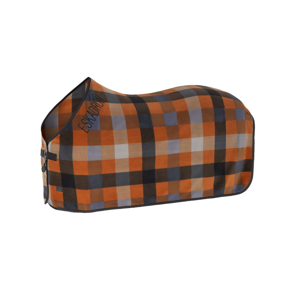 Eskadron Abschwitzdecke FLEECE CHECK P26 black-pale-amber 1,