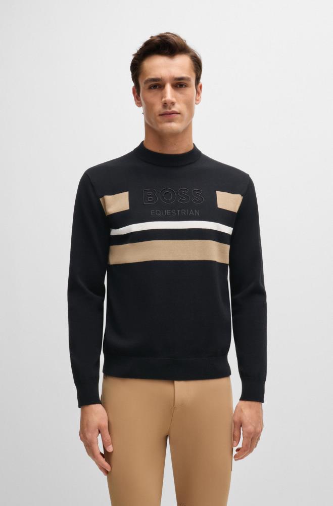 Boss Equestrian BRAD Strickpullover mit Logo Black M
