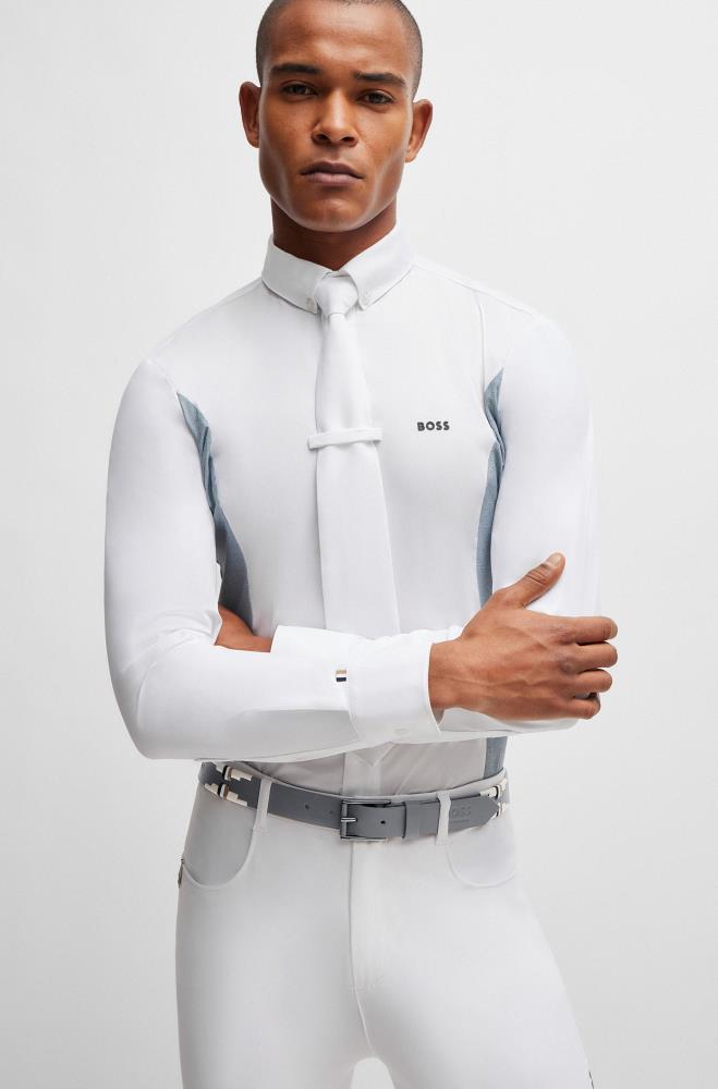 Boss Equestrian Polo Gürtel Signature grey 85 cm