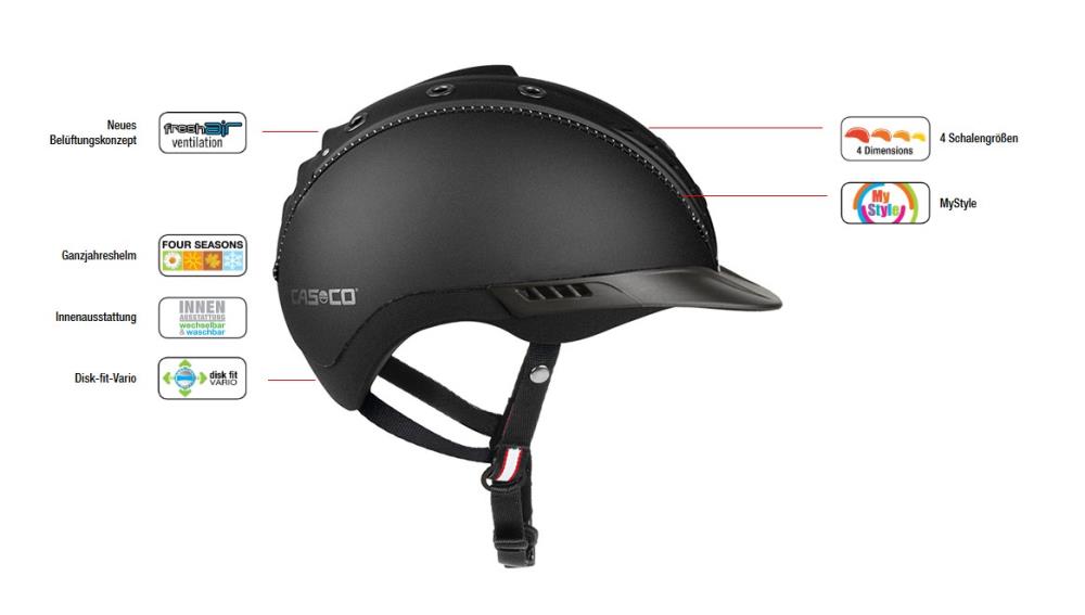 CASCO Reithelm Mistrall-2 schwarz matt M