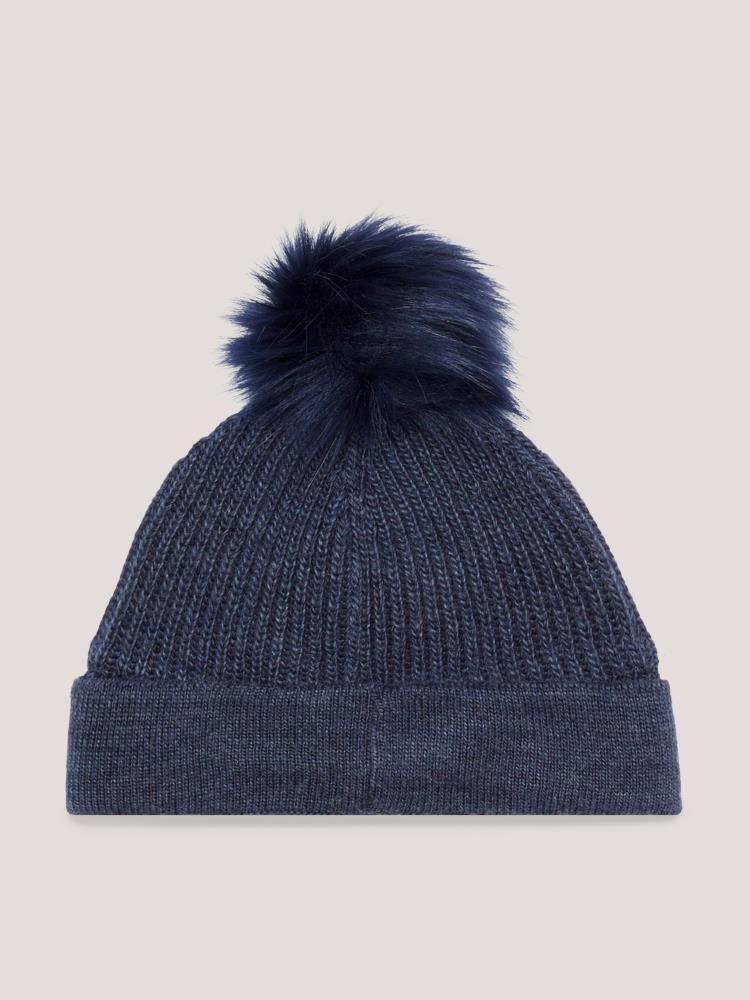 TH Strick Beanie POM POM indigo blue one Size