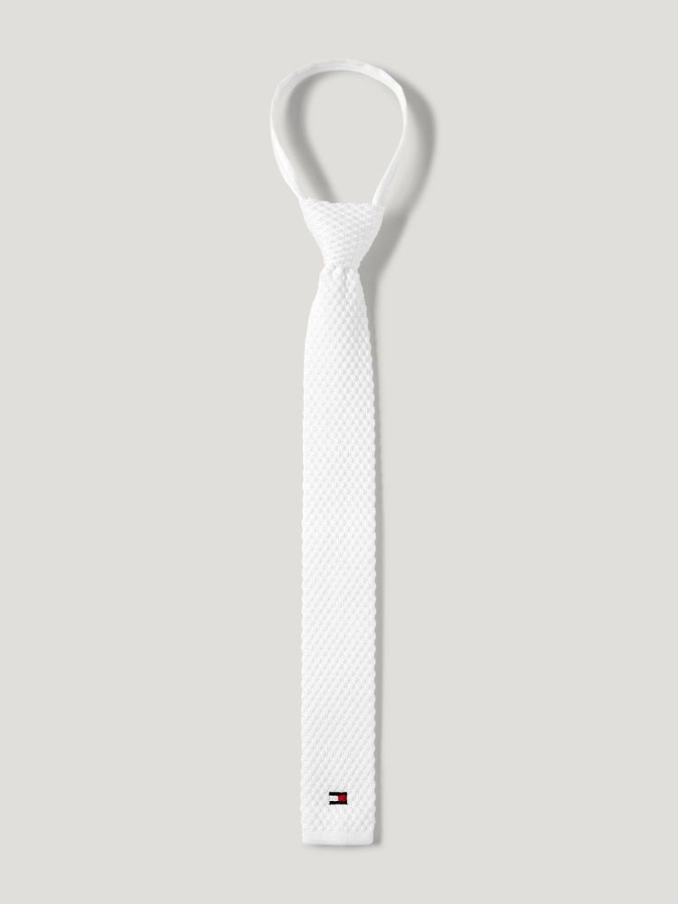 TH ADAM Strick Krawatte m.RV optic white