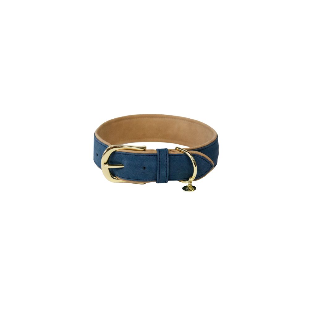 Kentucky Hundhalsband vegan Leder navy/beige XXS 28 cm